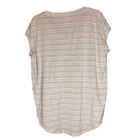 Athleta Top Womens Gray Stripe Cloud Tee Oversized Athleisure M, CB59 - Picture 2 of 5